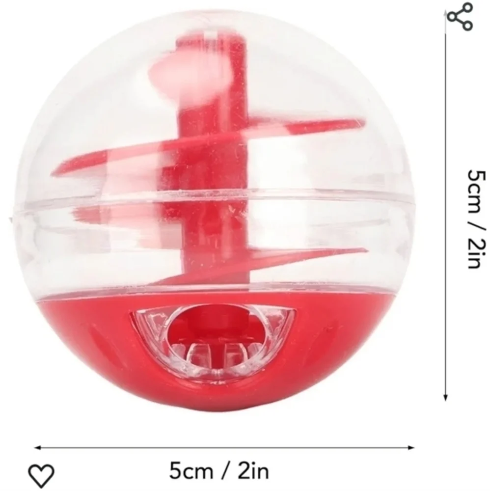 Interactive Slow Feeder Puzzle‎ Ball for Bored Cats Red NWT